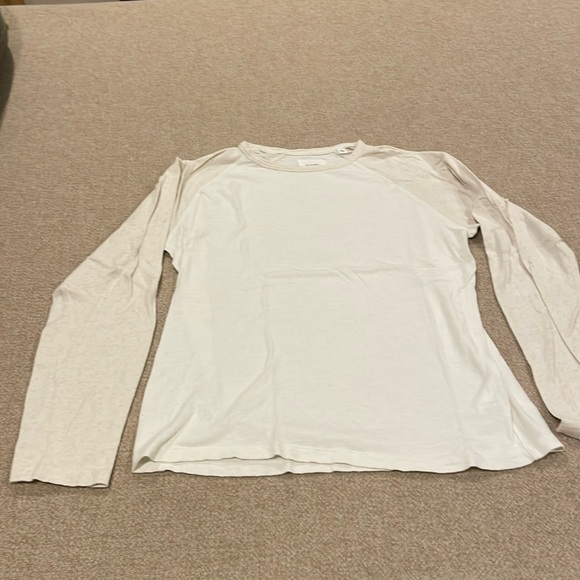 Billy Reid LS Shirt Medium Men White/Tan - Picture 2 of 6